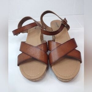 Maurices women's Fiona brown wedge sandals size (11 M)